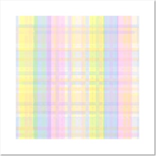 Bright Rainbow Plaid Pattern Posters and Art